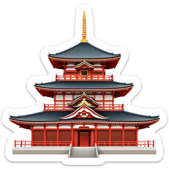 Cinematic Realistic Senso-ji Temple Landmark Emoji, depicted with the historic Tokyo temple rendered with intricate architectural detail and dynamic, cultural lighting. sticker
