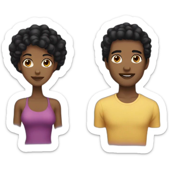 black women black hair and guy sticker