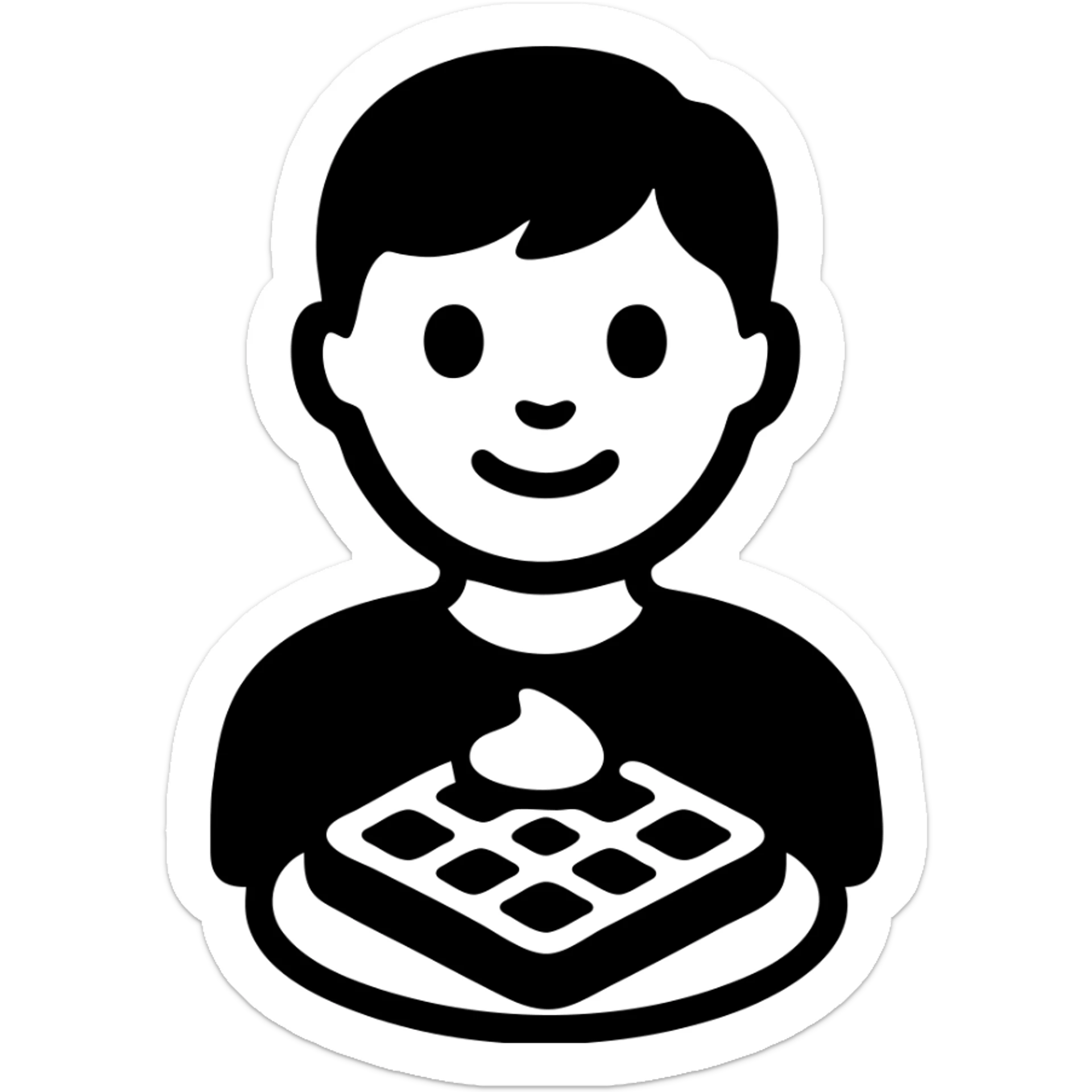 A boy named Maxim who loves to eat waffles with sour cream sticker