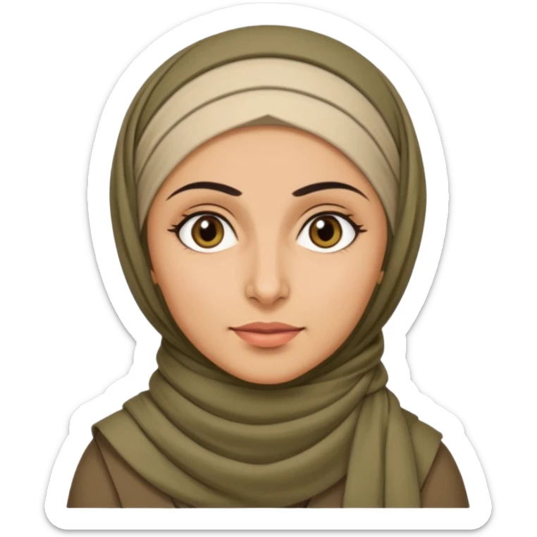 Portrait of a female Iraqi civilian with a neutral expression 1980 sticker