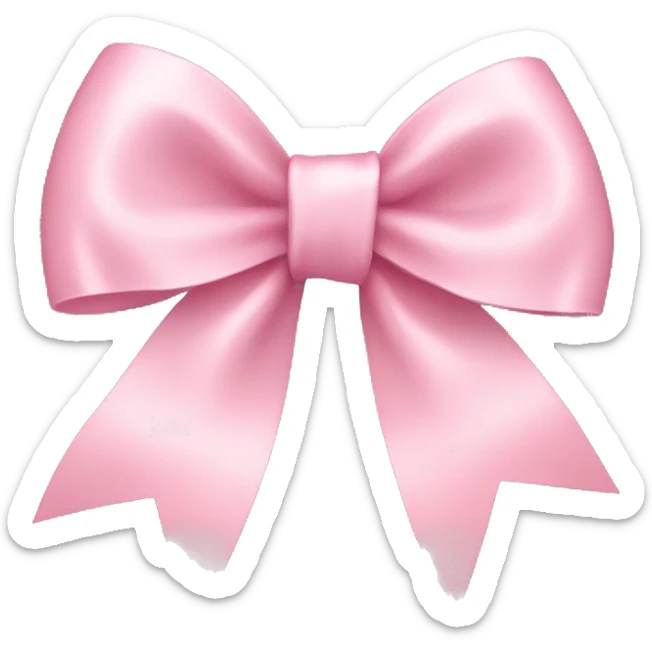 light pink ribbon bow sticker