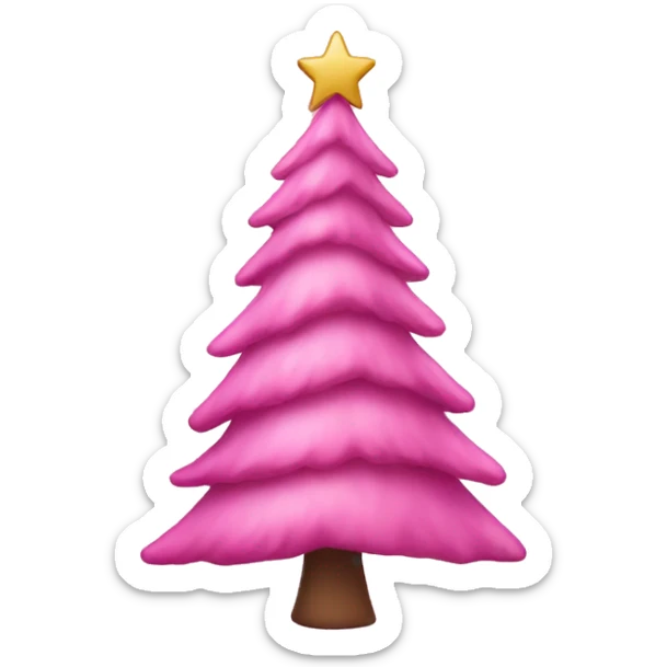 Pink Christmas tree sticker