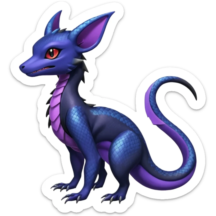 Shiny Salandit-Umbreon-Noivern-Noibat-Hybrid (Full body) sticker