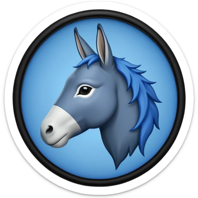 Democratic Party Donkey but in a Game Of Thrones Intro Sigil Form - in a square picture frame sticker