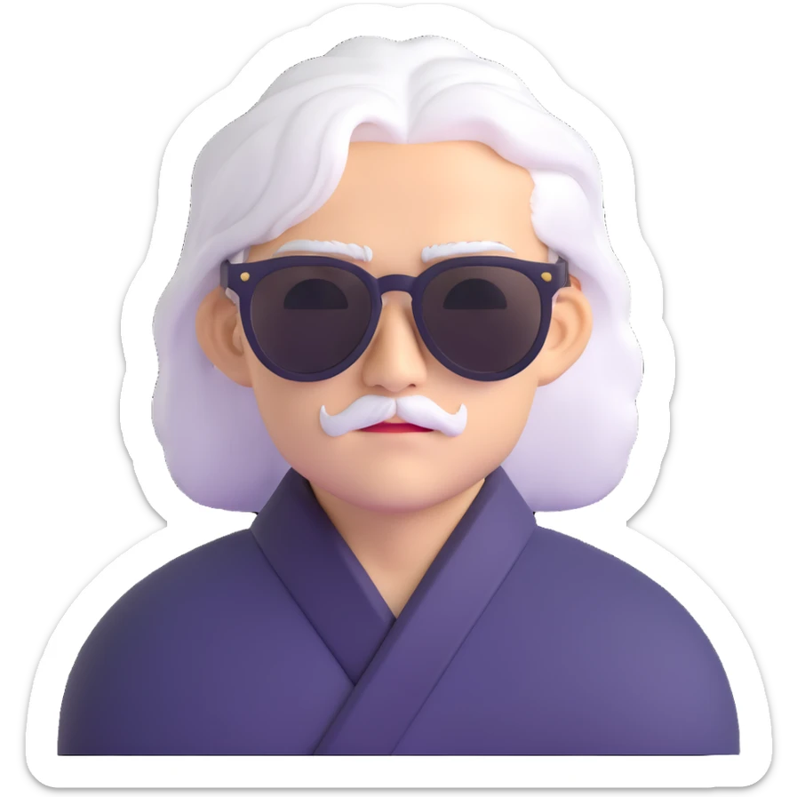 Satoru Gojo with sunglasses and white hair from Jujutsu Kaisen sticker
