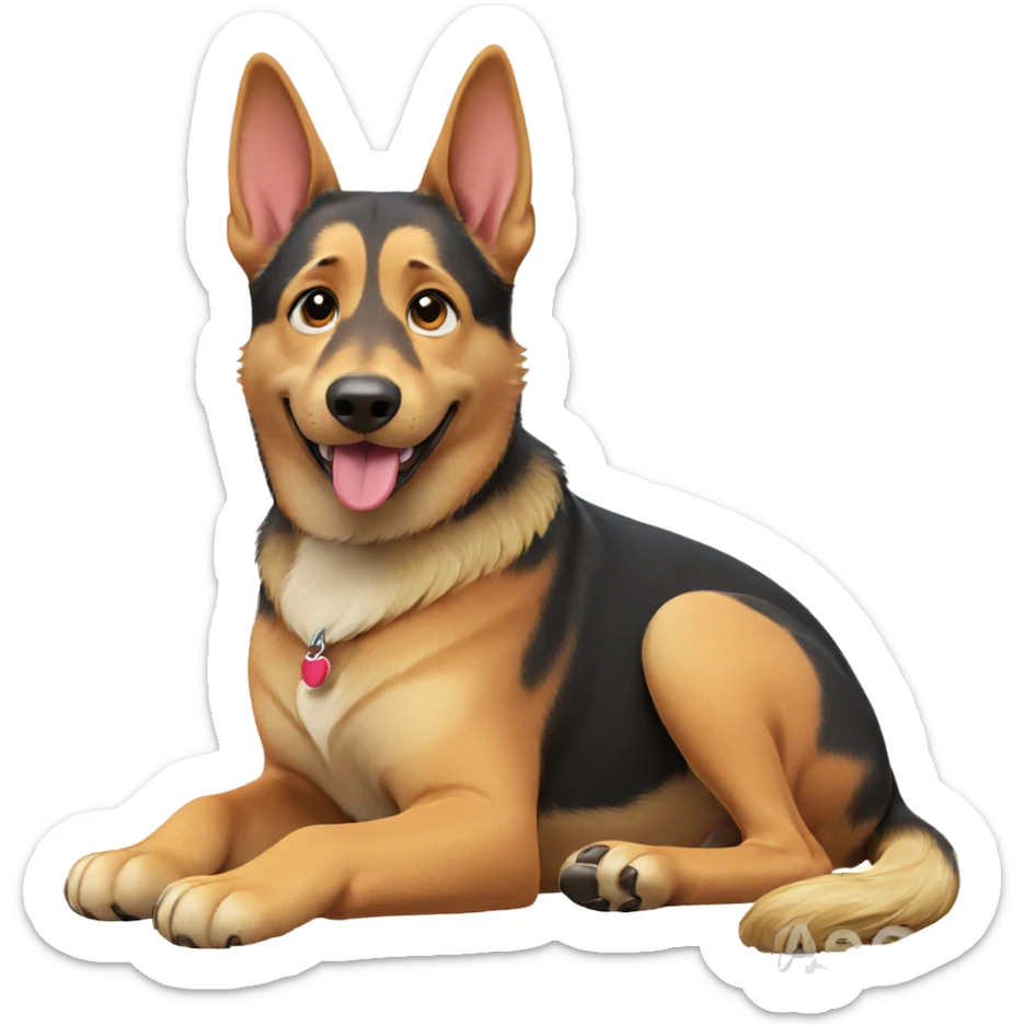 playful pup with tongue out sticker