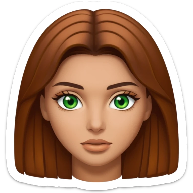 Kendal Jenner with green eyes and brown hair and Carmel skin  sticker