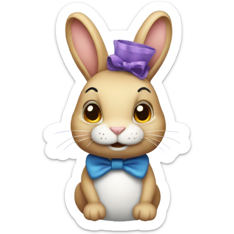 Alice in Wonderland bunny sticker