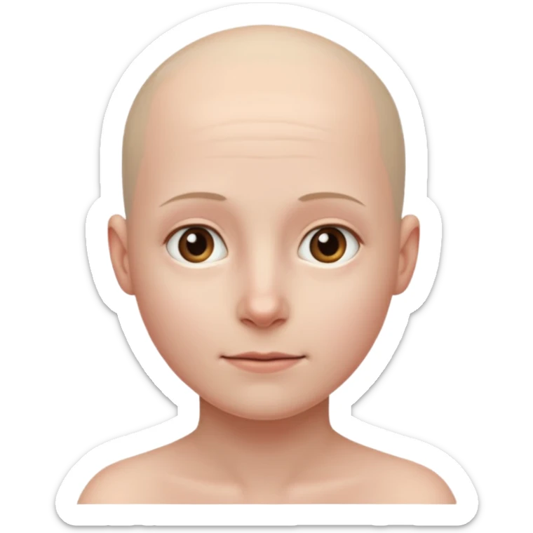 the profiile of a face with no hair, looking completely to one side sticker