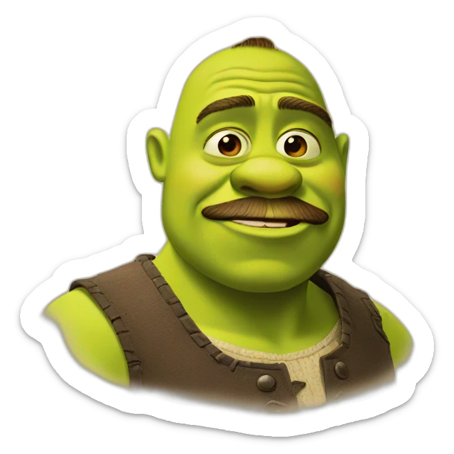 shrek with mustaches sticker