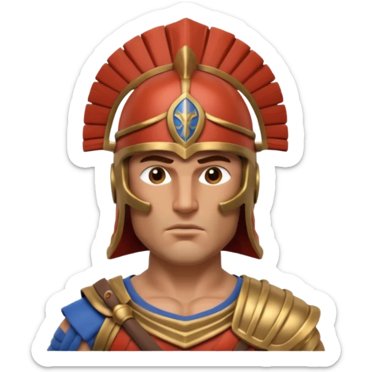 crea a un guerrero griego estoico, muy musculoso 3d, realista sticker