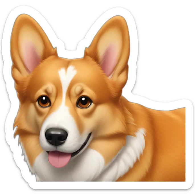 Full Orange furr head and corgi East european village dog mi sticker
