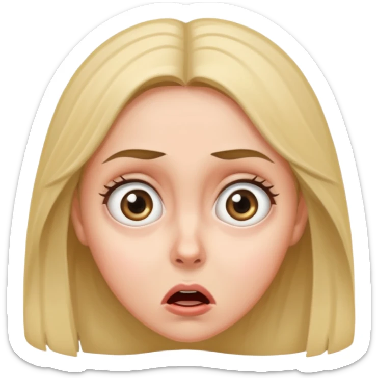 A realistic waist-up portrait of a frightened woman sticker