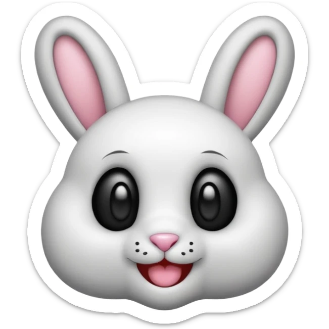 Emoji pour twitch d'une peluche lapin squelette noir faisant signe de la patte avec le texte:"Hi !" sticker