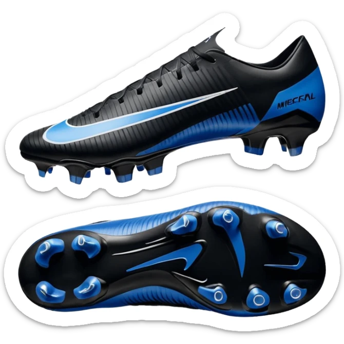 Unas Nike Mercurial vapor 16 elite sg del 2026 negras y con el logo azul sticker