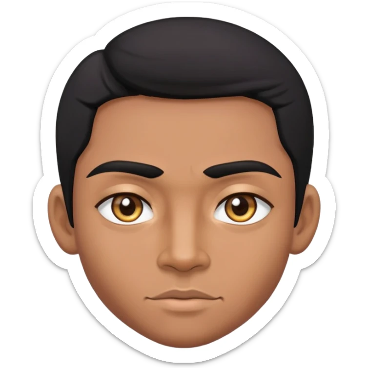 Grand Colombien cheveux noire yeux en amande petit  mi gros avec des muscles  sticker