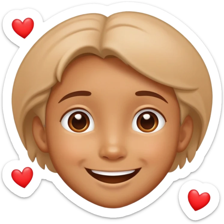 child saying I love you to family with hearts and smiling faces, warm and loving sticker