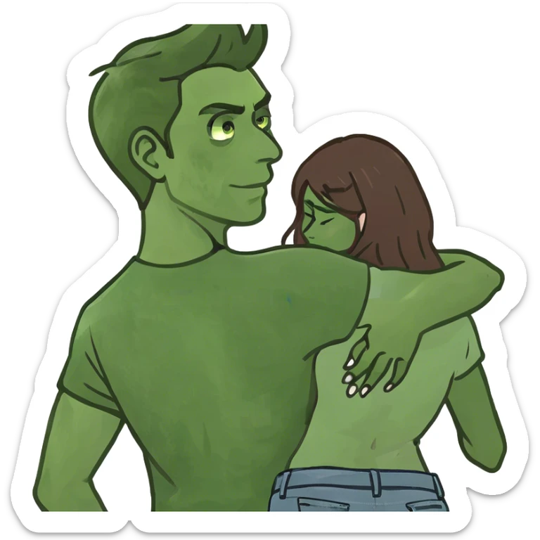 A white man with brown hair and his back has scratches on it from a women’s nails  sticker