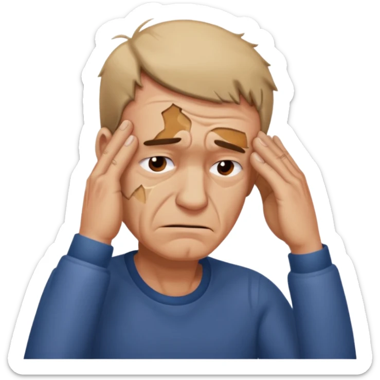 Emoji of a person 🧍‍♂️ looks down with his head and put his hand on his forehead but not just put his and make it look like he smashed that on his forehead sticker