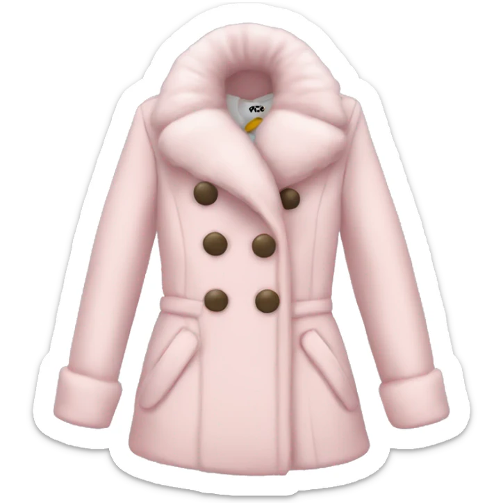 pale pink coquette winter coat  sticker