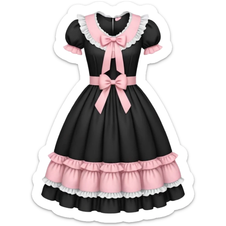 lolita dress ,  hearts, black and pink, cute,  sticker