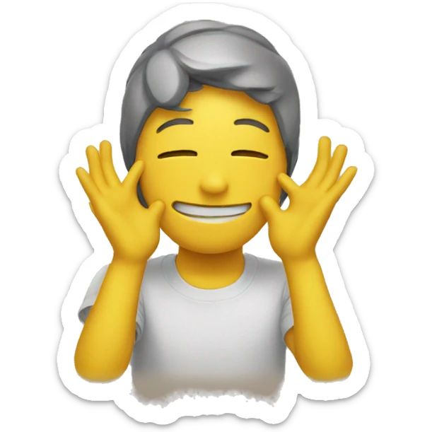 yellow emoji head in hands  sticker