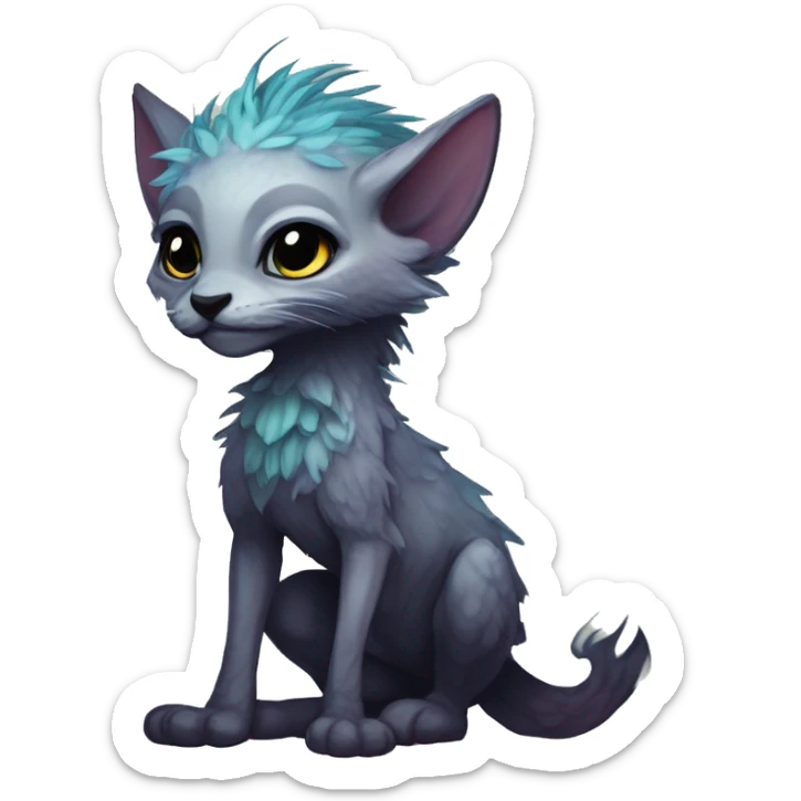  Cute Edgy Realistic Rare Fantasy eldritch Slim Vernid-Trico-Melprin-species by LiLaiRa, by Falvie, full body sticker