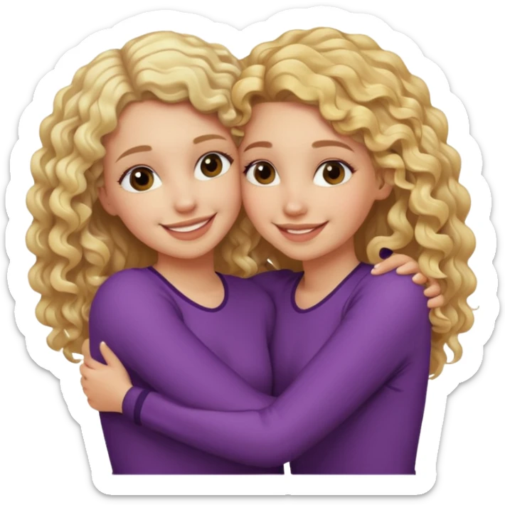 curly blonde hair whitegirl hugging straight blonde. hair. white girl sticker
