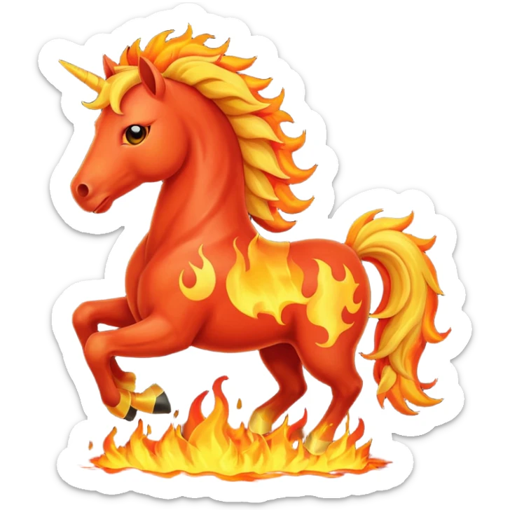 fire horse emoji to push notification . more fire on the horse look like red fire horse sticker