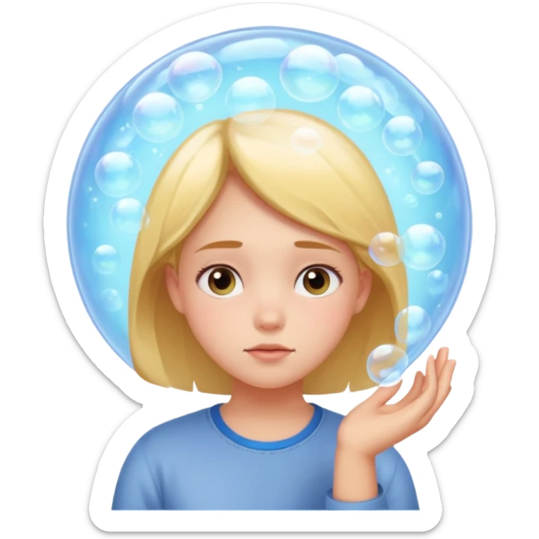 determined shy girl who is dreaming of 100% on her exam (in a dream bubble) sticker