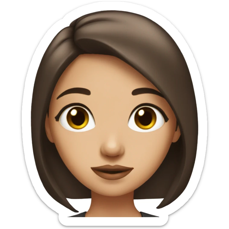 a cute girl with pretty eyes and perfect lips and brunette hair  sticker