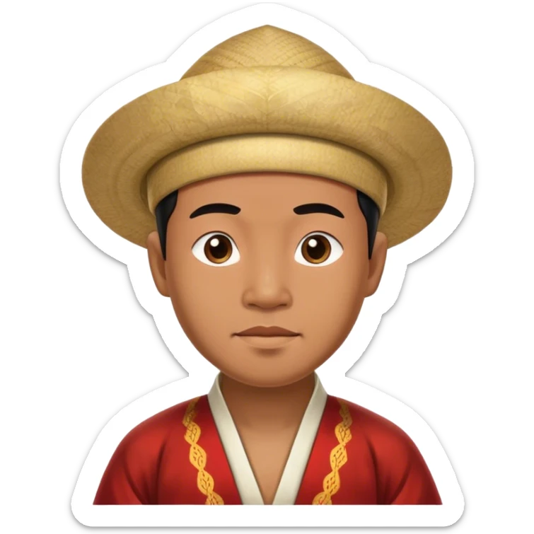 Cinematic Realistic Ho Chi Minh Portrait Emoji, depicted as a determined revolutionary leader in traditional attire with a humble expression, rendered with lifelike textures and soft natural lighting that captures his enduring legacy. sticker