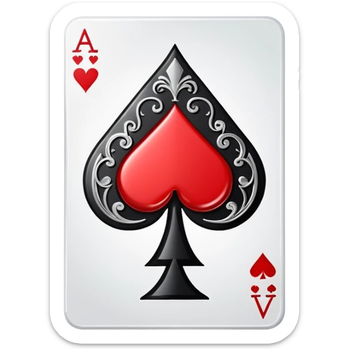 spinning playing card that switches between ace of spades, ace of hearts, ace of clubs, and ace of diamonds each rotation sticker