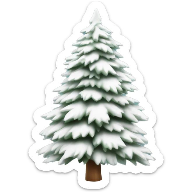  actual white fir christmas tree isolated.  sticker