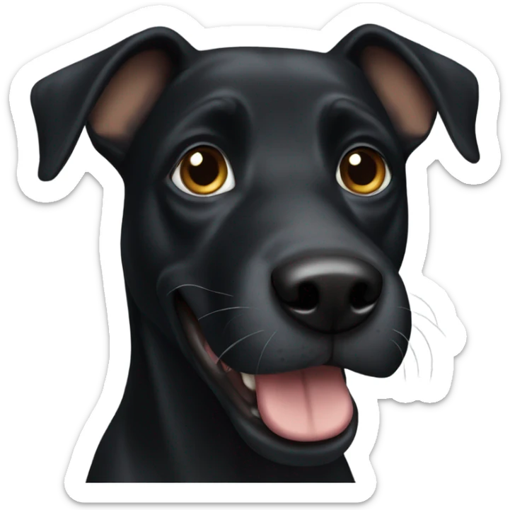 black dog sticker
