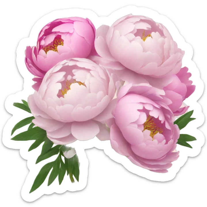 Peonies bouquet sticker