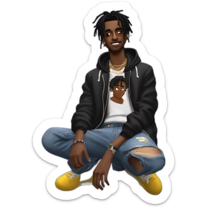 Playboi carti with ken carson (just the top of body) sticker