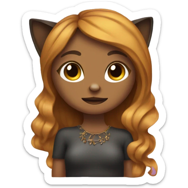 Cat with  una chica dormida piel canela pasión pelo lacio negro sticker