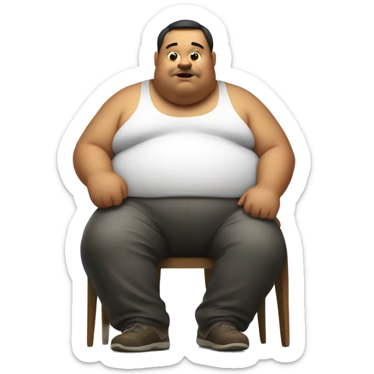 fat man eating  sticker