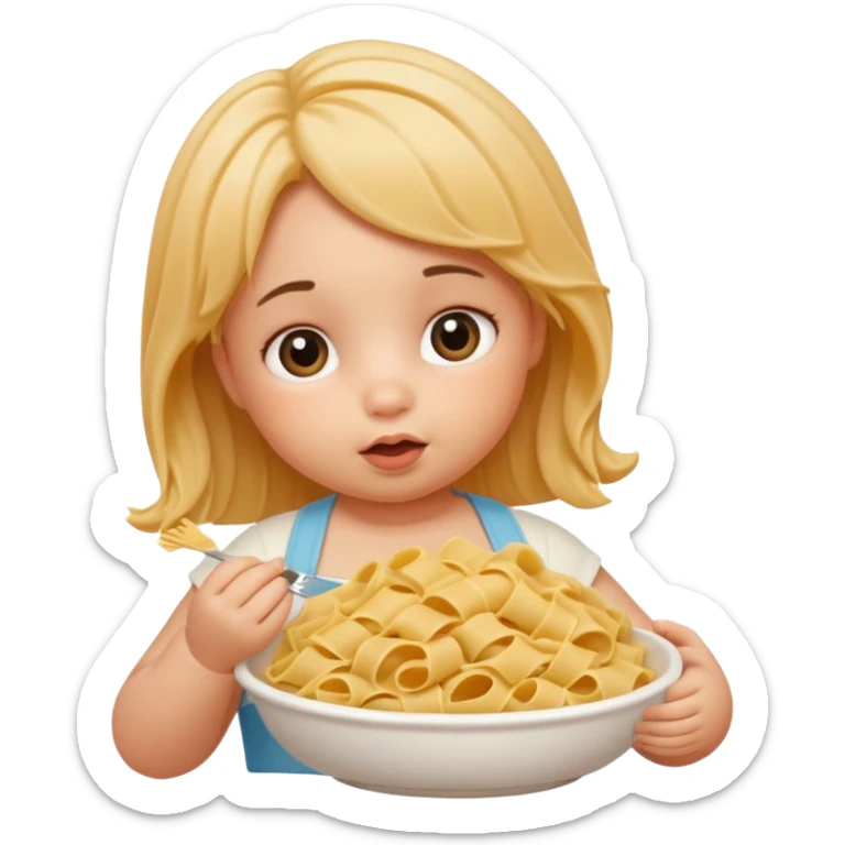 Make a baby with a big belly and it’s a girl with pasta all over there face sticker