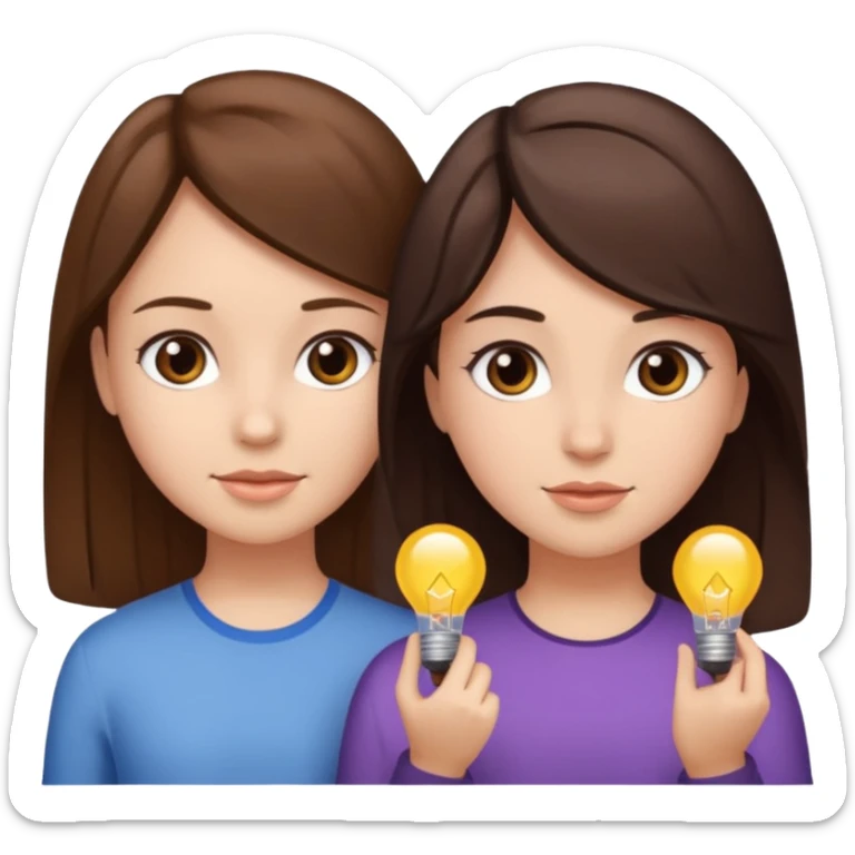 2 Besties g girls one dark brown hair one light brown hair sticker