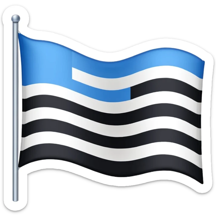 Bandera con tres franjas de azul blanco y negro sticker