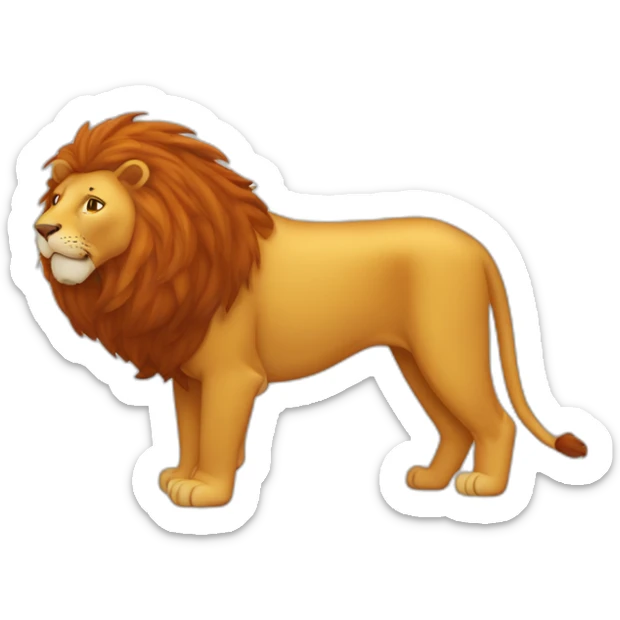 Un lion roux sur un caillou mais non c'est parce qu'en fait tu as raccroché sticker