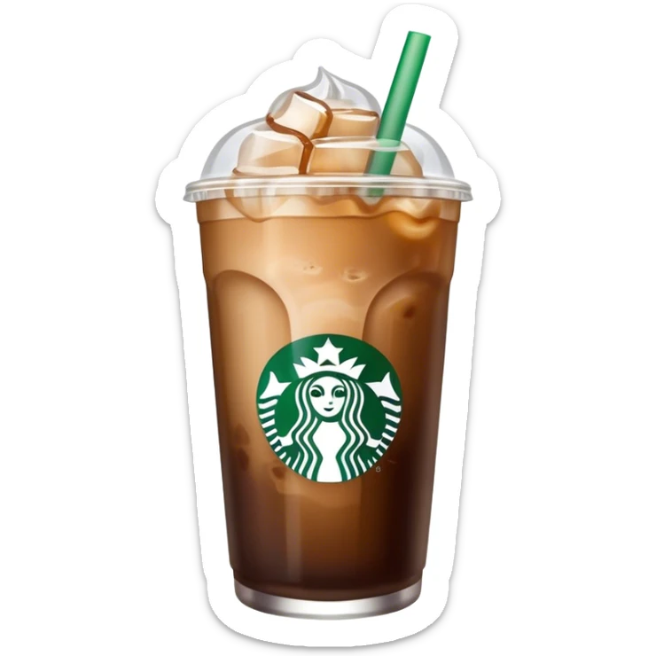 Starbuck ice coffee with ice cubes sticker