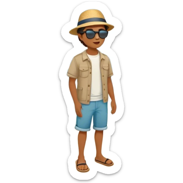 A person standing at the edge of the ocean, looking at the vast waves in front of them. The waves are playful and inviting (fun & play), the deep water is calm and powerful (relationships & meaning), and the beach walk is peaceful, with footprints marking the sand (being present & savoring life).  sticker