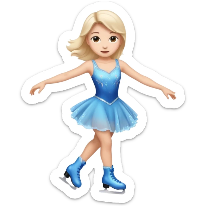 buz pıstının ustunde kayan,yarısma ıcın elbıse gıymıs ve artıstık hareketler yapan kadın emojısı  sticker