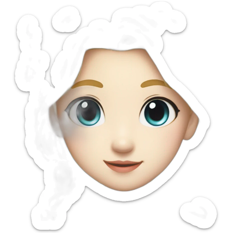 kawaii Japanese anime-inspired young girl with radiant golden blonde hair tied in a ponytail and mesmerizing azure eyes sticker