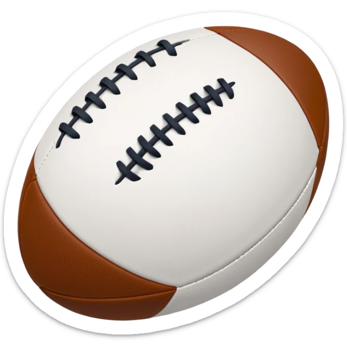 a rugby ball, but rather than it being colourful, it’s just white outline the same style as normal text.  sticker