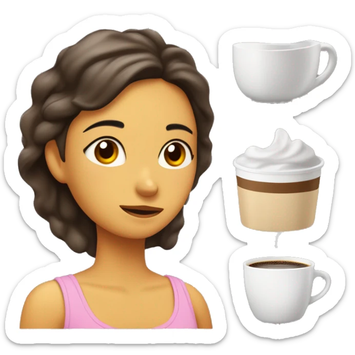 Chica de tono de piel medio, con ojos cafés y con una toalla en la cabeza, y una toalla en el cuerpo, saliendo de una ducha con una cara de reajación sticker