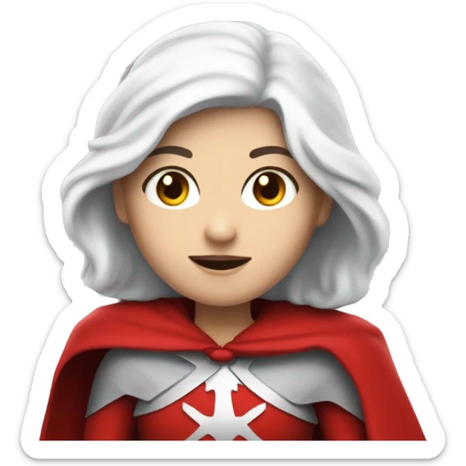 The white girl with white hair in the red cape and red hood. sticker